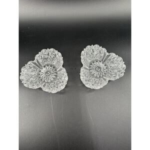 Antique EAPG Duncan & Sons Ellrose Paneled Daisy Glass Dish Bowls Set Of Two